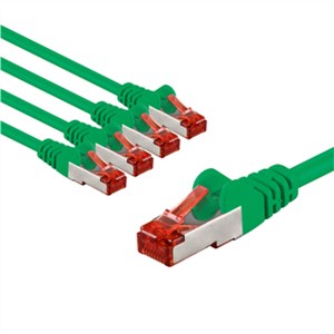 CAT 6 Câble Patch, S/FTP (PiMF), 3 m, vert, Lot de 5